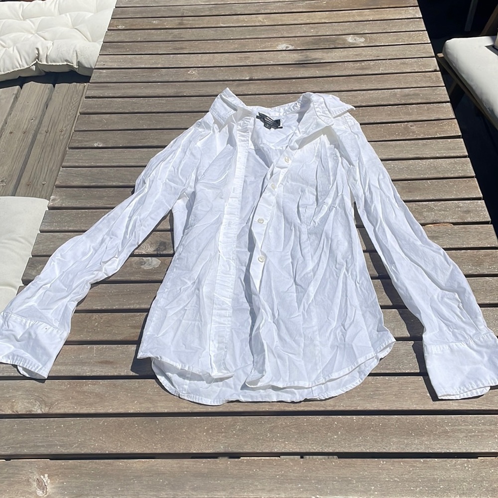 J crew White Button Down Curvy Fit Work Shirt Blouse